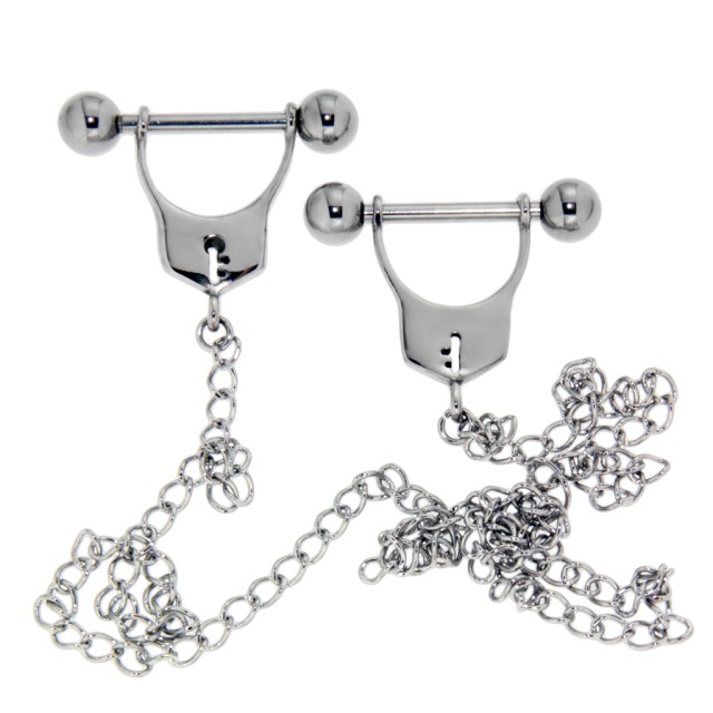 Brustwarzenpiercing aus Chirurgenstahl mit Kette [PN106SSTR]