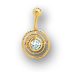 14 Karat Gold Bauchnabelpiercing mit Kristall