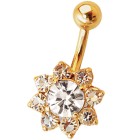 14 Karat Gold Bauchnabelpiercing mit Swarovski Stein