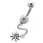 Piercing mit Swarovski Kristallen und Silber Design