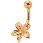 9 Karat Gold Bauchnabelpiercing mit Blüten Design