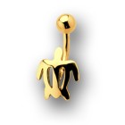 14 Karat Gold Bauchnabelpiercing mit Schildkröten Design