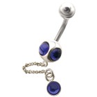 Piercing mit Cabouchon Steinen und