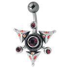 Schild für Bauchnabelpiercing mit Swarovski Steinen