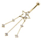 Echtgold Banane mit Stern Design 14 Karat