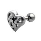 Ohrmuschelpiercing mit Herzdesign für rechtes oder linkes Ohr