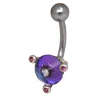 Bauchnabel Piercing Chirurgenstahl mit spitz geschliffenem Kristall.