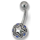 Piercing mit Swarovski Kristallen