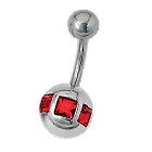 Piercing mit quadratischen Swarovski Kristallen