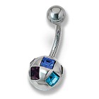 Piercing mit quadratischen Swarovski Kristallen
