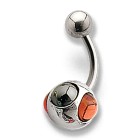 Piercing mit runden Cabouchon Kristallen