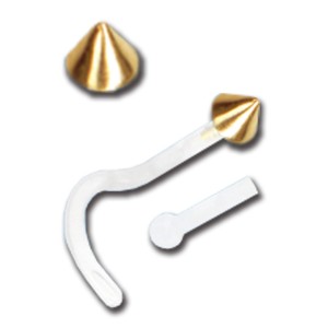 Bioplast Nasenstecker mit 18Karat Gold Motiv - Spitze