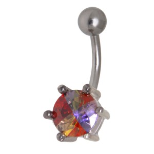 Bauchnabelpiercing mit Multi-Color Kristall