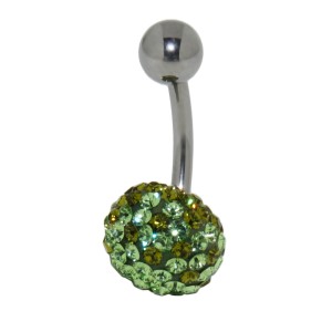 Bauchnabel Körperschmuck Piercing mit  Kristallen in1.6x6mm / 1.6x8mm / 1.6x10mm / 1.6x12mm / 1.6x14mm Länge, 80-12