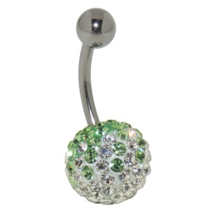 Bauchnabel Körperschmuck Piercing mit  Kristallen in1.6x6mm / 1.6x8mm / 1.6x10mm / 1.6x12mm / 1.6x14mm Länge, 80-15