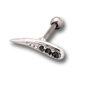 Helix Ohrpiercing 1.2x6mm mit Schwinge Desingn aus 925 Sterling Silber