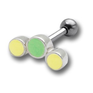 TIP Ohrpiercing mit 925 Silber UV-Design und 316L Barbell 12UV