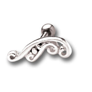 Helix Ohrpiercing mit Tattoo-Design 1 Kristall aus 925 Sterling Silber, links