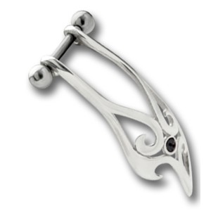 Helix Ohrpiercing 1.2x6mmmit mit 925 Sterling Silberdesign und Kristall