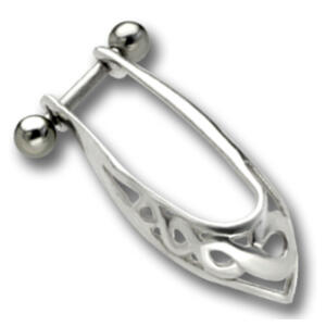 316L Helix Ohrpiercing 1.2x6mm Infinity mit 925 Sterling Silberdesign