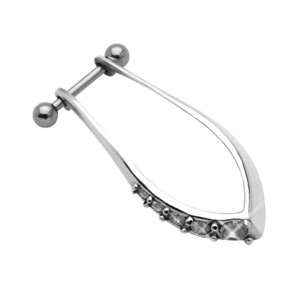 Helix Ohrpiercing 1.2x6mm mit 925 Sterling Silberdesign und Kristallen