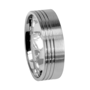 Titanring mit drei Vertiefungen, Ringgröße 60
