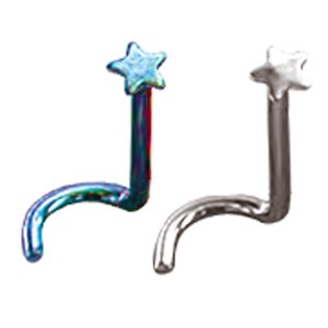 Titan-Nasenstecker 0,8 mm mit Stern, gelb