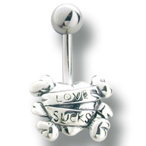 Bauchnabel Körperschmuck Piercing mit Herz Design, 1.6x6mm / 1.6x8mm / 1.6x10mm / 1.6x12mm / 1.6x14mm