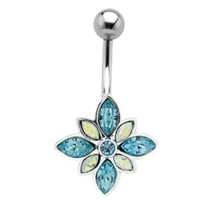 Bauchnabel Piercing mit Blüten Motiv 461