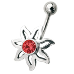 Bauchnabel Piercing mit Blütendesign, einem sonnigen kleinen Blümchen