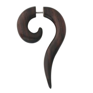 Pseudo-Piercing aus Rosenholz Spirale, lang