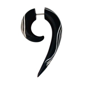 Pseudo-Piercing Spirale aus Wasserbüffelhorn, mit Motiven