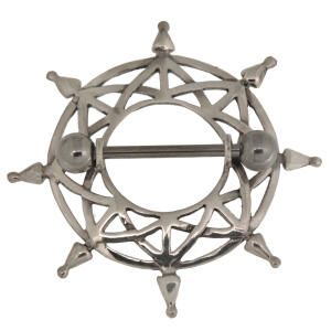 Brustwarzenpiercing mit Barbell und einem ausgefallenem Design aus 925 Silber