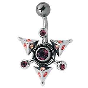 Schild für Bauchnabel Piercing mit Swarovski Steinen - was die Astronautin unterm Anzug trägt