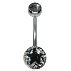 Crystallines Bauchnabel Körperschmuck Piercing mit Sternmotiv