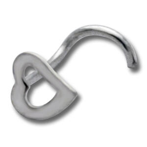 925 Sterling Silber Nasenstecker  HERZ , pink vergoldet