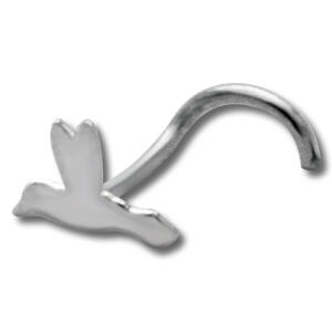 925 Sterling Silber Nasenstecker  Kolibri, vergoldet