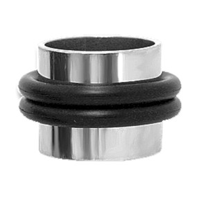 316L Chirurgenstahl Flesh Tunnel mit zwei Gummi-Stoppern, ; 20.0mm