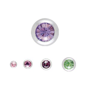 316 Juwellierte Kugel mit Gewinde 8mm, garnet