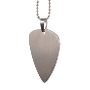 Pendant made of 316L steel, plectrum, matt finish