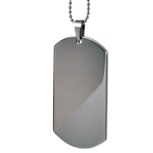 Dog tag, pendant made of stainless steel, 50x29mm