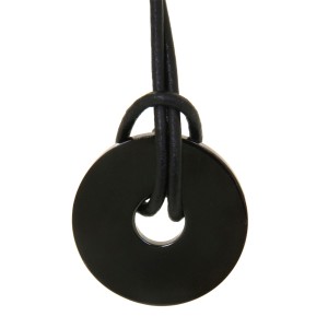 Pendant disc stainless steel, diameter 29mm - black on one side