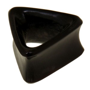 Plugs, dreieckig, aus Horn, schwarz, 8mm Durchmesser