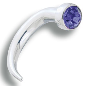 316L Chirurgenstahl Kralle Dehner  6mm, amethyst