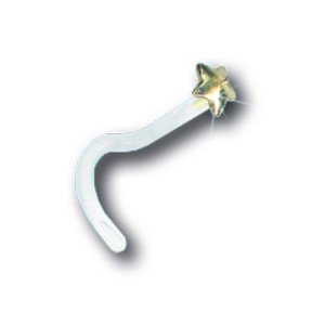 Nasenstecker aus Bioplast mit Motiv aus 18 Karat Gold – Sternchen