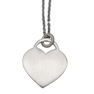 Heart shaped silver pendant, 18x19mm