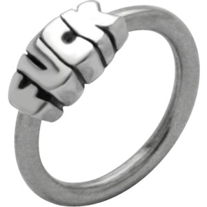 Front Closure Ring mit 925 Sterling Silber Verschluß und Schriftzug FUCK