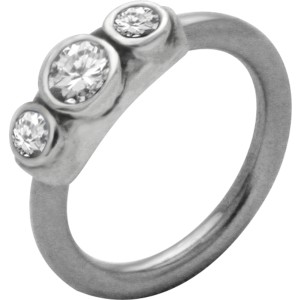 Front Closure Ring mit 925 Sterling Silber Verschluß und Swarovski Kristall