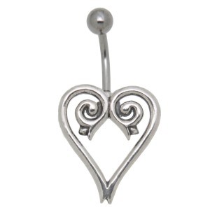 Bauchnabel Piercing  Tribal Line  Chirurgenstahl und 925 Sterling Silber