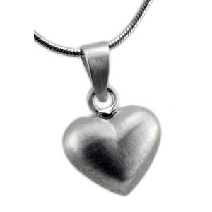 Herzförmiger mattierter Anhänger aus 925 Sterling Silber, 15x15mm